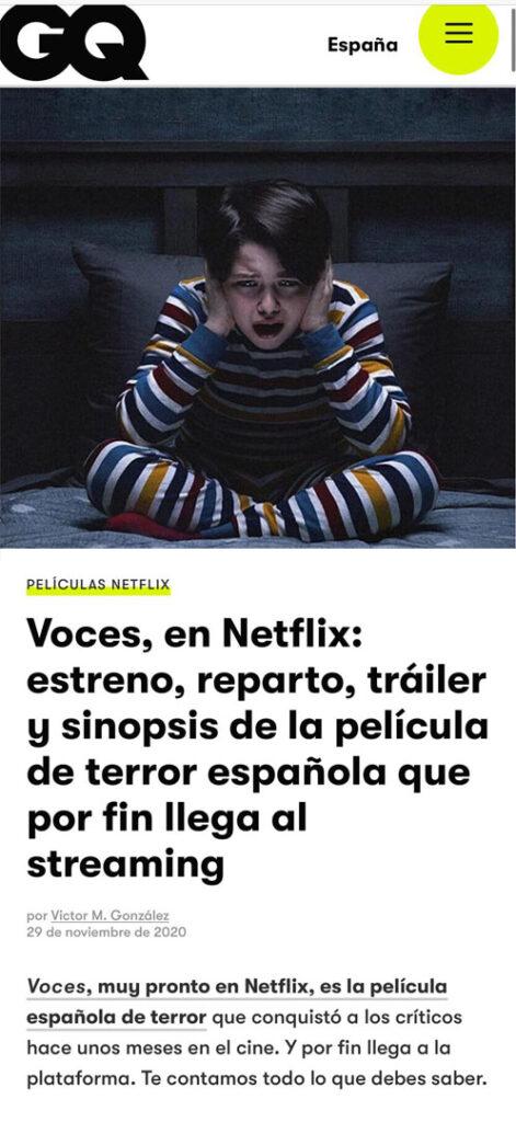 Noticia de Voces en GQ